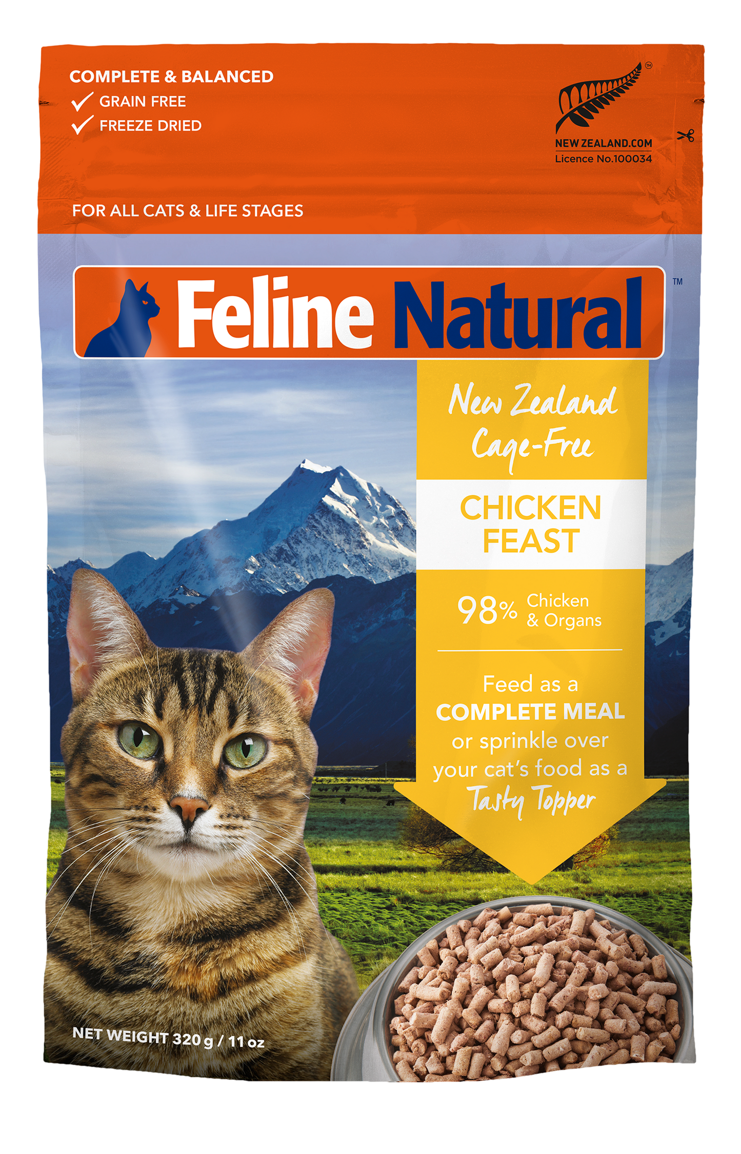 FelineNatural フィーラインナチュラル 猫用フリーズドライ チキン&ラム 、ラム、ラム&サーモン、ビーフ&ホキ、ビーフ、チキン 100%ナチュラル 生食キャットフード