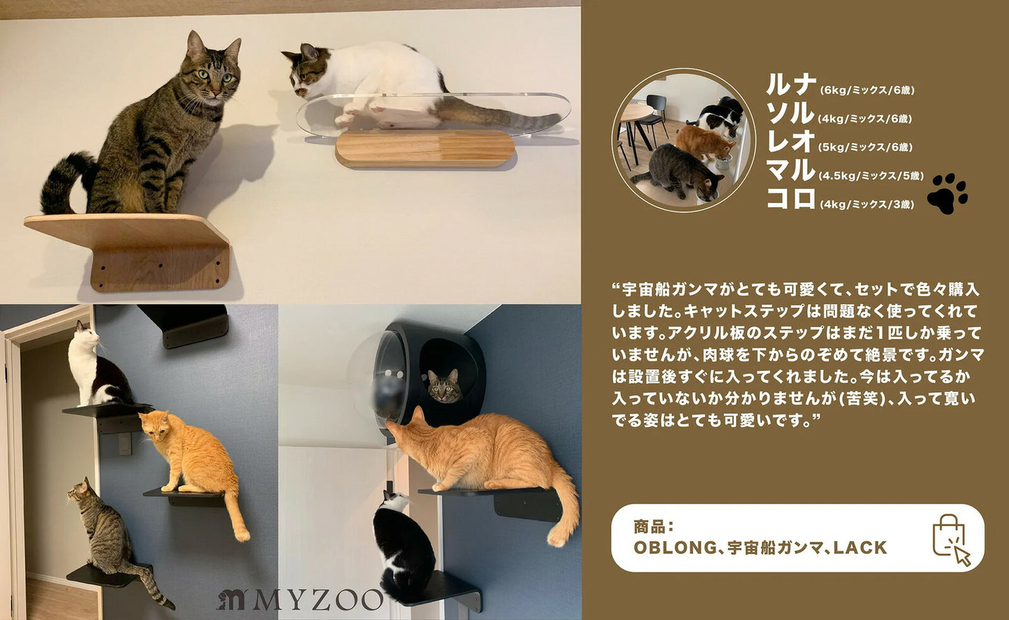 MYZOO マイズー LACK キャットステップ Sサイズ 2枚入