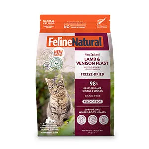 FelineNatural フィーラインナチュラル 猫用フリーズドライ　チキン＆ラム 、ラム、ラム&サーモン、ビーフ&ホキ、ビーフ、チキン　100％ナチュラル 生食キャットフード