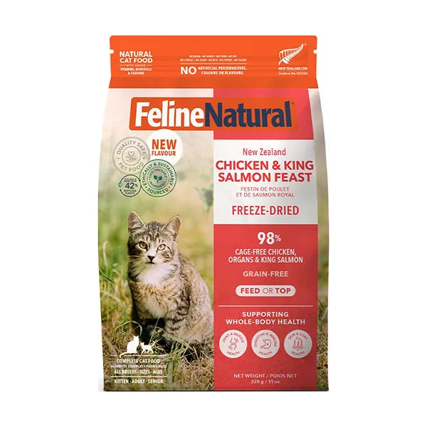 FelineNatural フィーラインナチュラル 猫用フリーズドライ　チキン＆ラム 、ラム、ラム&サーモン、ビーフ&ホキ、ビーフ、チキン　100％ナチュラル 生食キャットフード